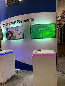 RENTAL: Modified RE-9135 Island Design with Curved Gravitee Panel System Wall -- View 2