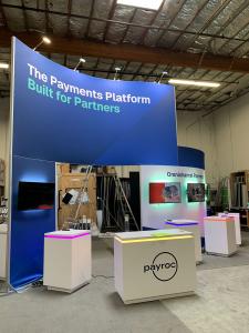 RENTAL: Modified RE-9135 Island Design with Curved Gravitee Panel System Wall -- View 3