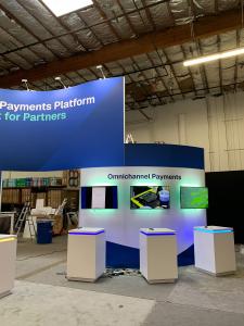 RENTAL: Modified RE-9135 Island Design with Curved Gravitee Panel System Wall -- View 6