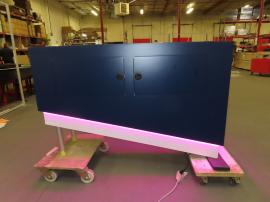 MOD-1588 Reception Counter with RGB LED Lit Plex Top, Push-thru Backlit Logo, Accent Lights, and Locking Storage -- View 3